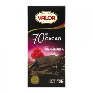 Barra Chocolate Valor 70 Cacao Framboesa 100g