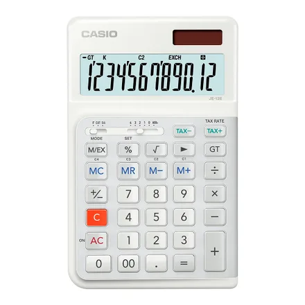 Calculadora Casio Je 12E We 3 Ergonomic 12 Digitos Solar