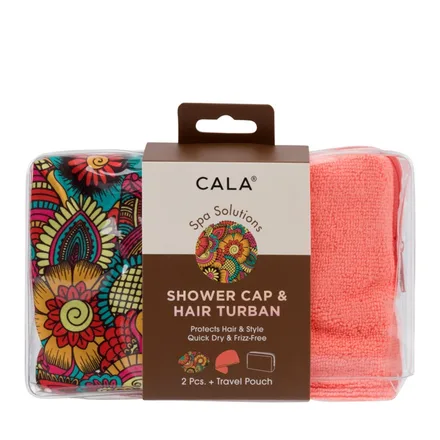 CALA GORRO DE DUCHA Y TURBANTE 69260 FLOWER POWER
