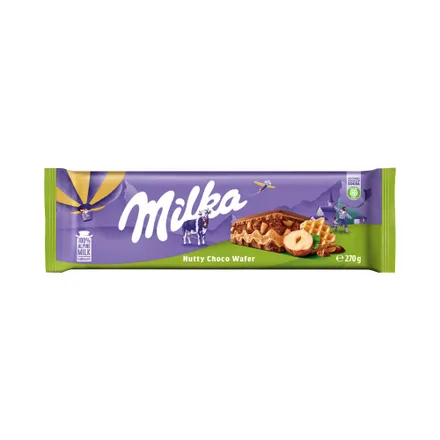 Chocolate Milka Nutty Wafer 270 Gr