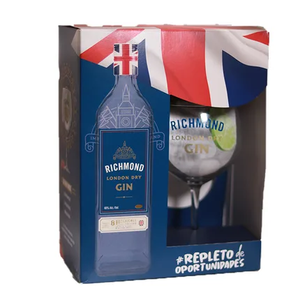 Gin Richmond London Dry Pack Con Vaso 750ml