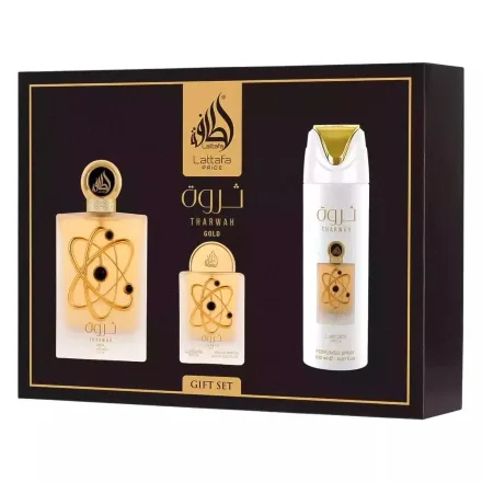 Lattafa Tharwah Gift Set Eau Parfum Unissex 3