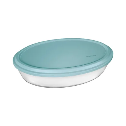 Asadera Oval Vidrio Marinex Con Tapa Gd 25 3 Surtido