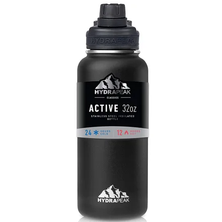 Garrafa Termica Hydrapeak Hp Wide 32 Black Chug Preto 946ml