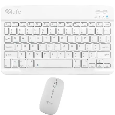 4LIFE KIT TECLADO + MOUSE WIRELESS FL030WT WHITE