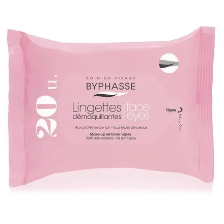 TOALLITAS DESMAQUILLANTES BYPHASSE LECHE 20UNIDADES