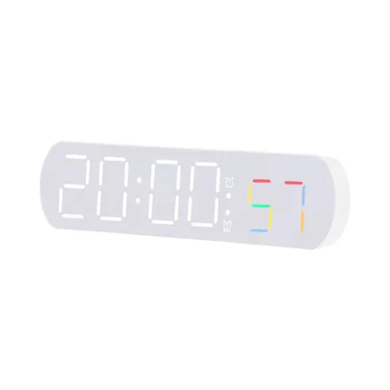 Reloj Digital De Mesa Satellite Ac T6884 Led Blanco