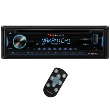Reprodutor de CD Automotivo Nakamichi NQ821B com Bluetooth USB Auxiliar - Preto