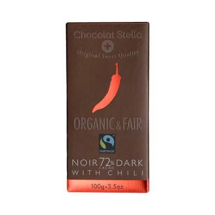 Chocolate Stella Organic Fair 72 Cacao Chili 100 Gr