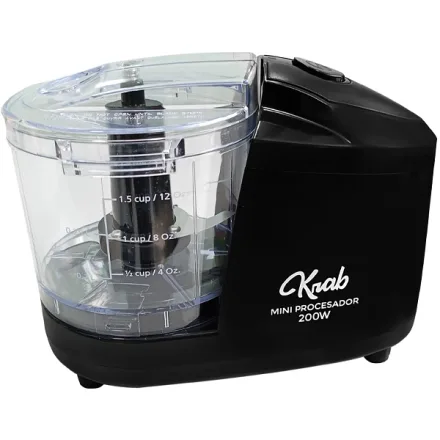 Mini Processador Alimentos Krab Preto 350ml