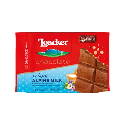 Chocolate Loacker Bar Crispy Milk 50g
