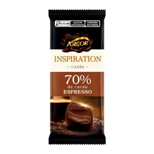 Barra Chocolate Arcor Inspiration Cafe 70 Cacau Espresso 80g