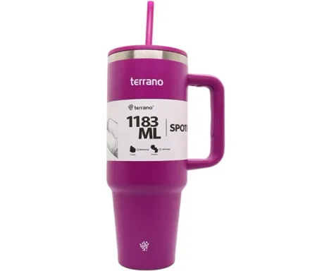 TERRANO TERMOS Y VASOS SPOTIE CUP 1.183ML C/PAJITA FUCSIA