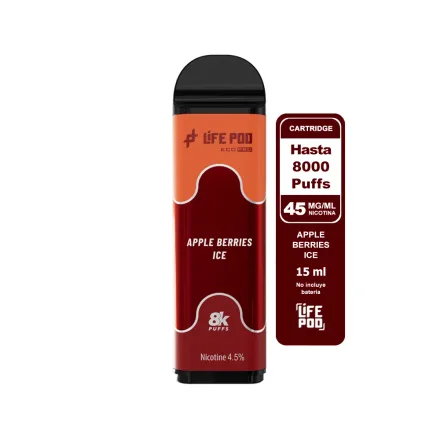 LIFE POD VAPER DESECHABLE ECO PRO CARTRIDGE 8000K APPLE BERRIES ICE
