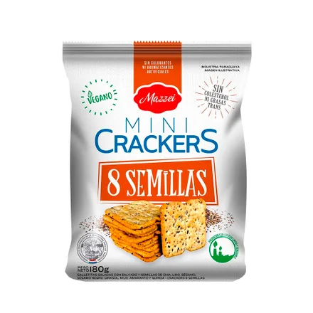 Galletitas Mini Crackers 8 Semillas 180 Gramos