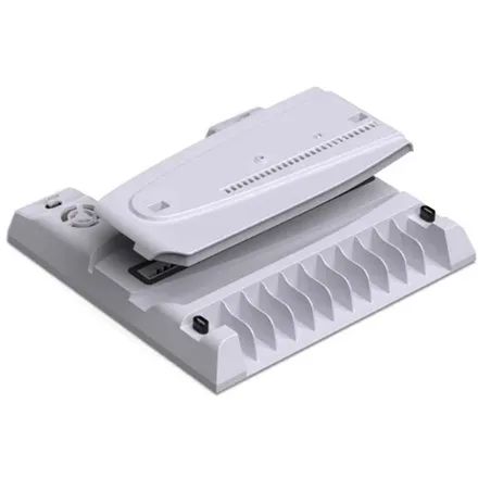 Stand PS5 Slim Multifuncional 2 Controles Cooler Porta Cd Dobe