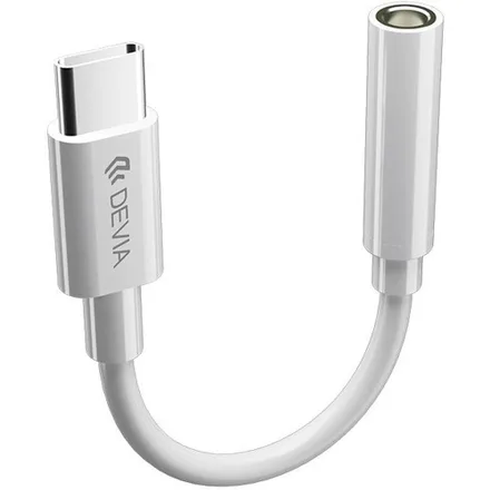 Adaptador Devia USB-C to 3.5mm - White