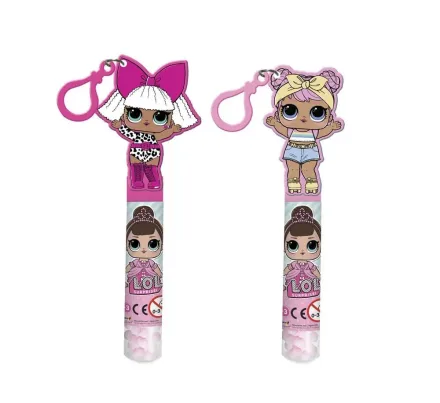 NICKELODEON CARAMELOS EN TUBO C/LLAVERO LOL BRICK