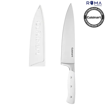 Faca do Chef Cuisinart TRCW-H8CFC Aço Alemão com Protetor de Lâmina 20CM Branco