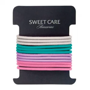 Elastico Cabelo Sweet Care Fino Cores Claros 12