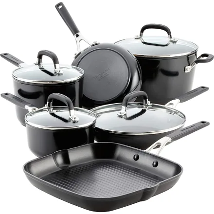 Jogo Panelas Kitchenaid Antiaderente Tripla Camada Onix 10