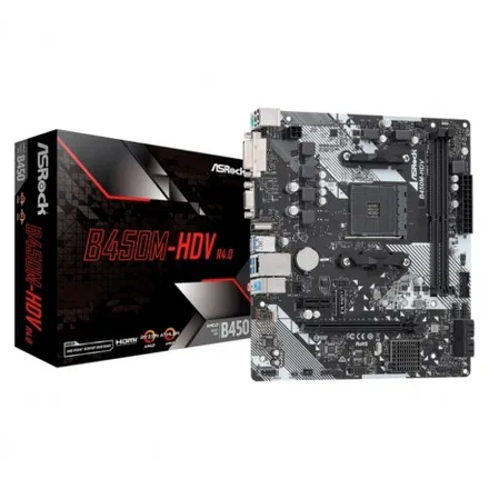 Placa Mae Asrock Hdv Ddr 4 Socket AM4 Chipset Promontorio B450 Atx