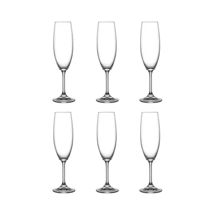 Set Copas Champan Bohemia Martina 6 Piezas 220ml