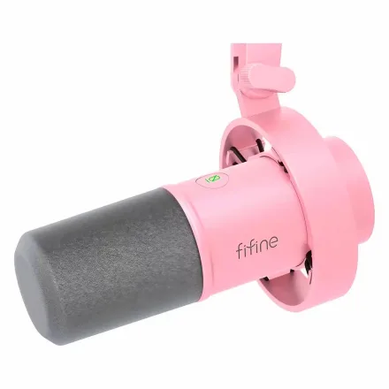 Microfone Dinâmico Fifine K688P Amplitank XLR 48Khz - Rosa