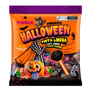 Pirulito Berbau Pinta Lingua Halloween Pacote 500g