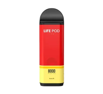 LIFE POD VAPER DESECHABLE ECO CARTRIDGE 8000PUFF STRAWBERRY BANAN
