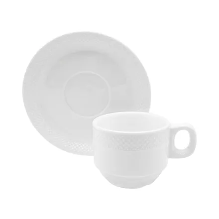 Taza Con Plato Life Home Tz Blanco 125ml