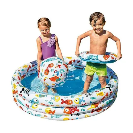 Piscina Intex Inflable Tres Aros Peces Ninos 200L