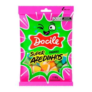 Bala Gelatina Docile Piramide Super Acido 80g