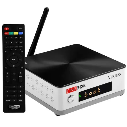 Receptor FTA Cinebox Veritas com Wi-Fi Bluetooth - Branco Preto