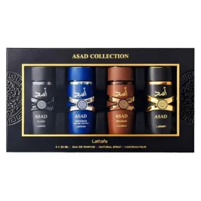 Kit de Perfume Lattafa Asad + Bourbom + Zanzibar + Elix...