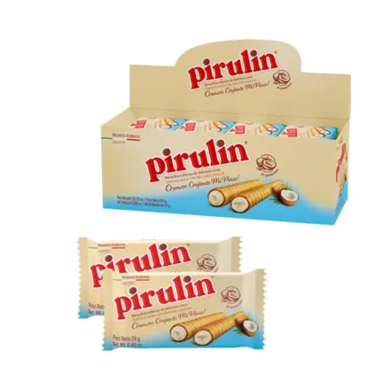 Barquillos Crema Coco Pirulin 24GR