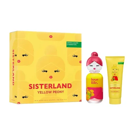 Benetton Sisterland Yellow Peony Eau Toilette Plus Body Lotion 75ml 80ml