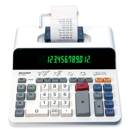Calculadora com Impressora Sharp EL-T3301 – Branca
