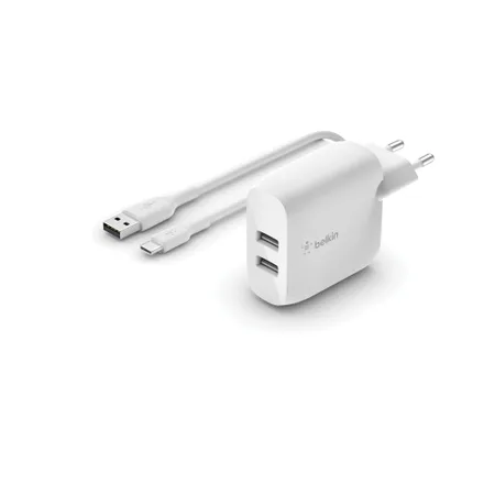 Carregador Duplo Parede Belkin X2 Cabo