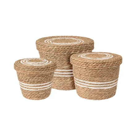 Set Cestas Con Tapa Kpm 3 Piezas