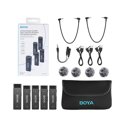 Sistema Microfono Boya By W4 4 Tx Plus 1 Rx