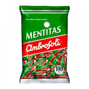 Bala Menta Mentitas Ambrosoli Tradicional Pacote Con 100