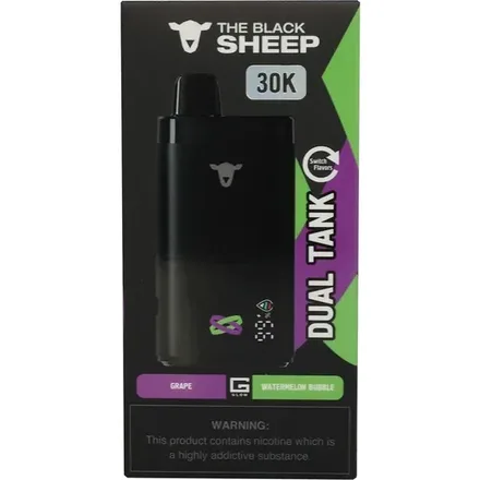 THE BLACK SHEEP VAPER DESECHABLE 30000PUFFS GRAPE/WATERMELON BUBBLE