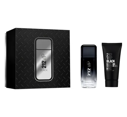 Carolina Herrera 212 Vip Black Masculino Eau Parfum Plus Showel Gel 100ml