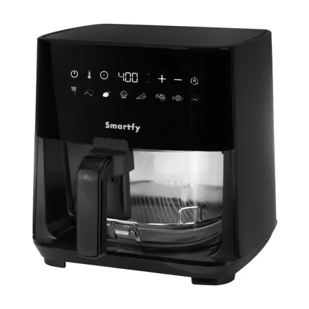SMARTFY FREIDORA AIRFRY AF04B DIG 4.5L 1350W C/VIDRIO 110V/60HZ NEGRO