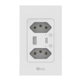 4LIFE TOMA SMART DE PARED FLS2BRW WIFI DUAL SOCKET + USB