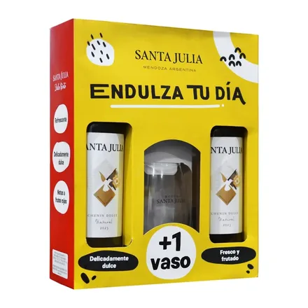 Pack Vino Santa Julia 2 Chenin Dulce Plus Vaso 750ml