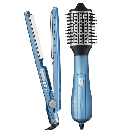 BABYLISSPRO KIT NANO TITANIUM BNTPP91UZ CEPILLO/SECADOR/PLANCHITA AZUL