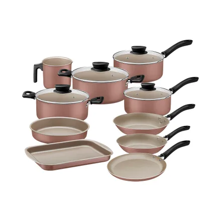 Juego Ollas Tramontina Linz 307 Mocaccino 10 Piezas
