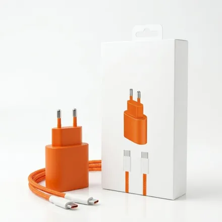 Cargador Covers 2 En 1 Fuente Cable Naranja